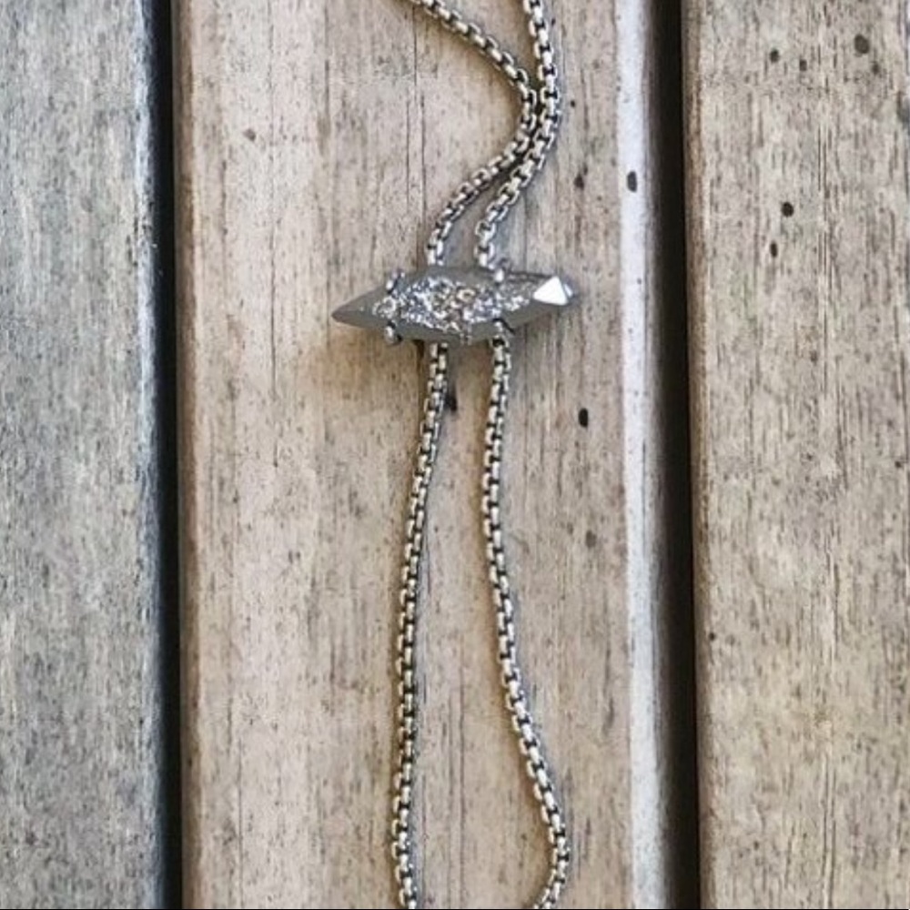 KENDRA SCOTT Cheska Lariat Necklace 36" Silver